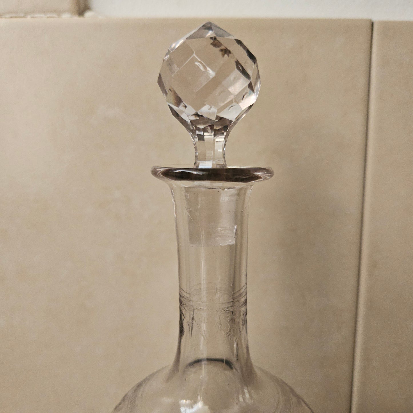 Antique Acid Etched Decanter