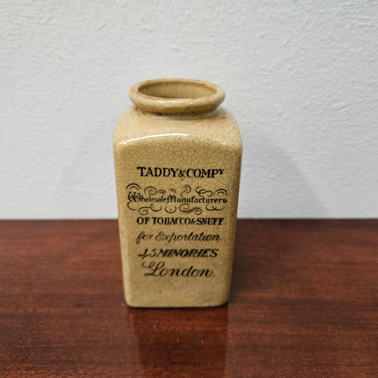 Rare large Taddy & Co ceramic snuff case bottle, it is in good original condition. Please see photos as they form part of the description.