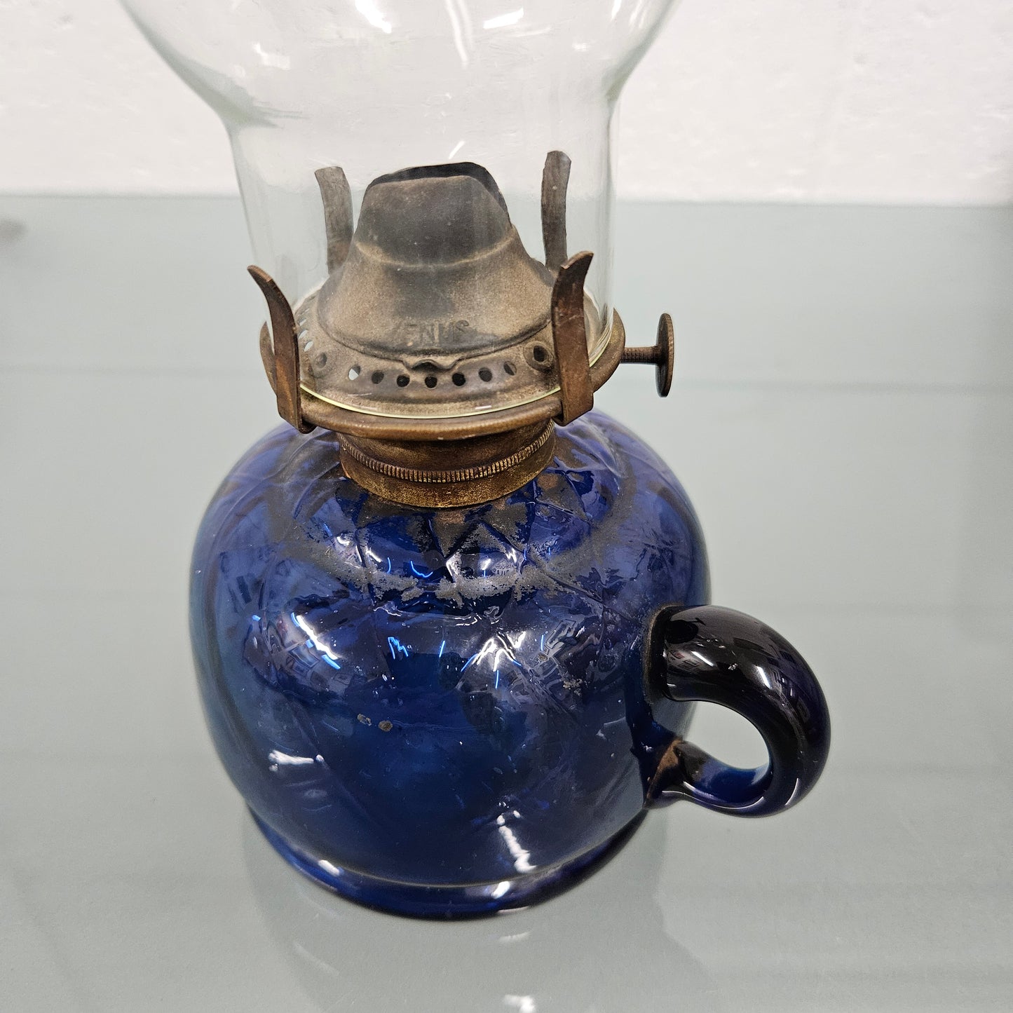 Antique Bristol Glass Finger Lamp