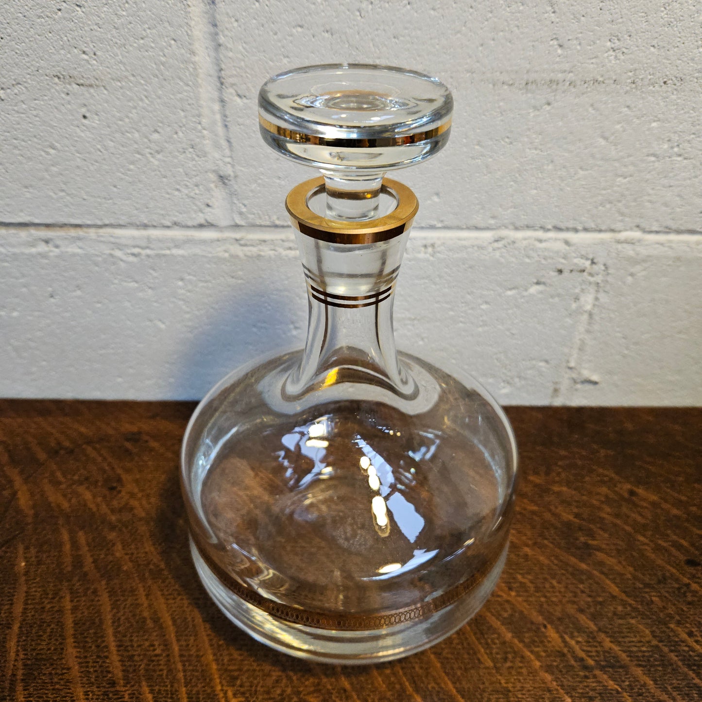 Vintage Glass Gilt Decorated Decanter