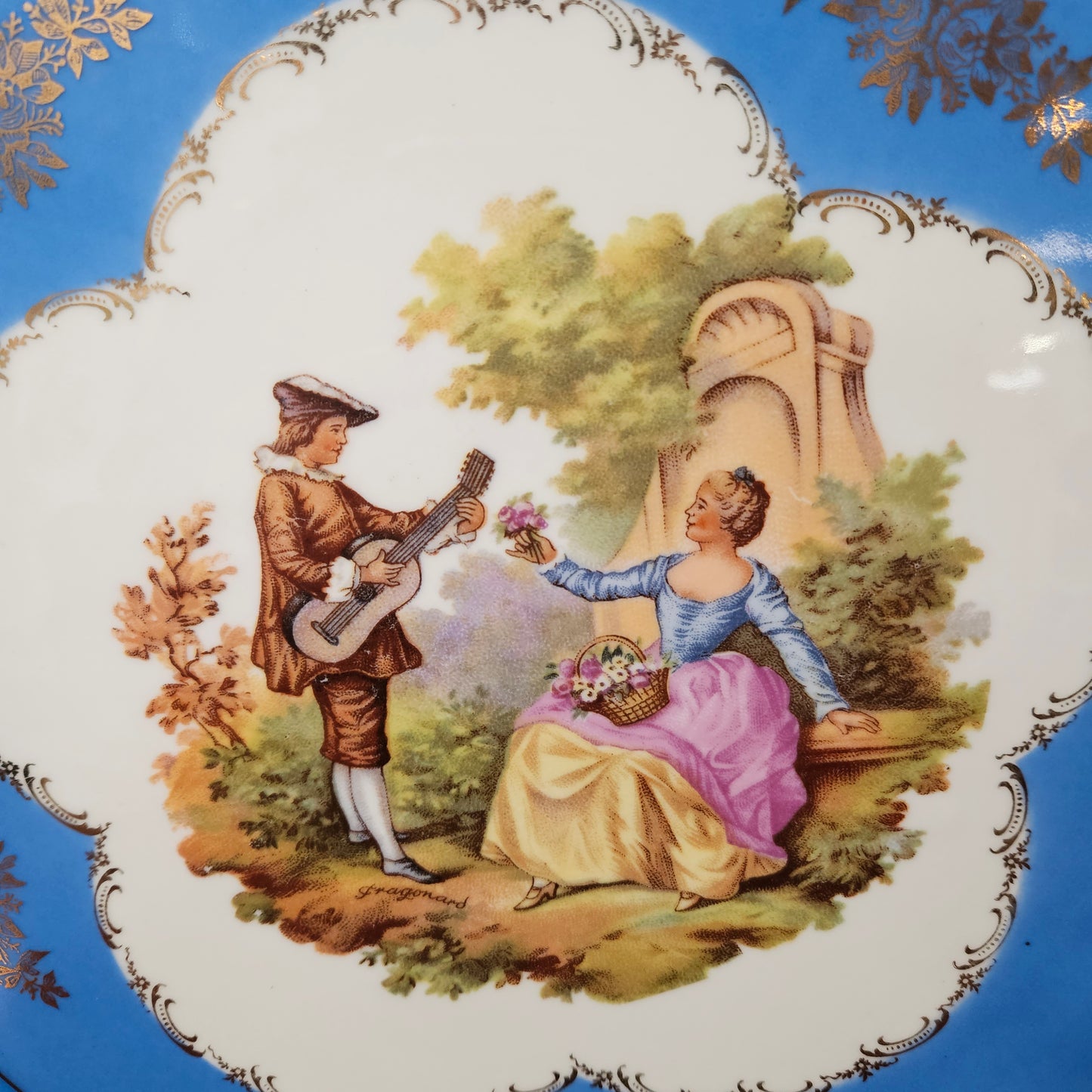 Vintage Meissner Limoges Cake Plate & Knife Set