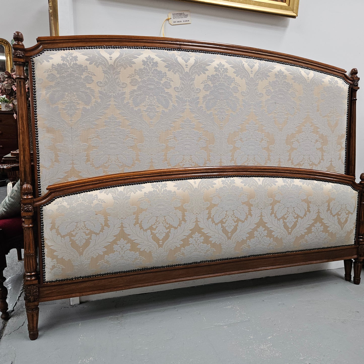 19th Century Louis XVI Style Walnut King Size Bed