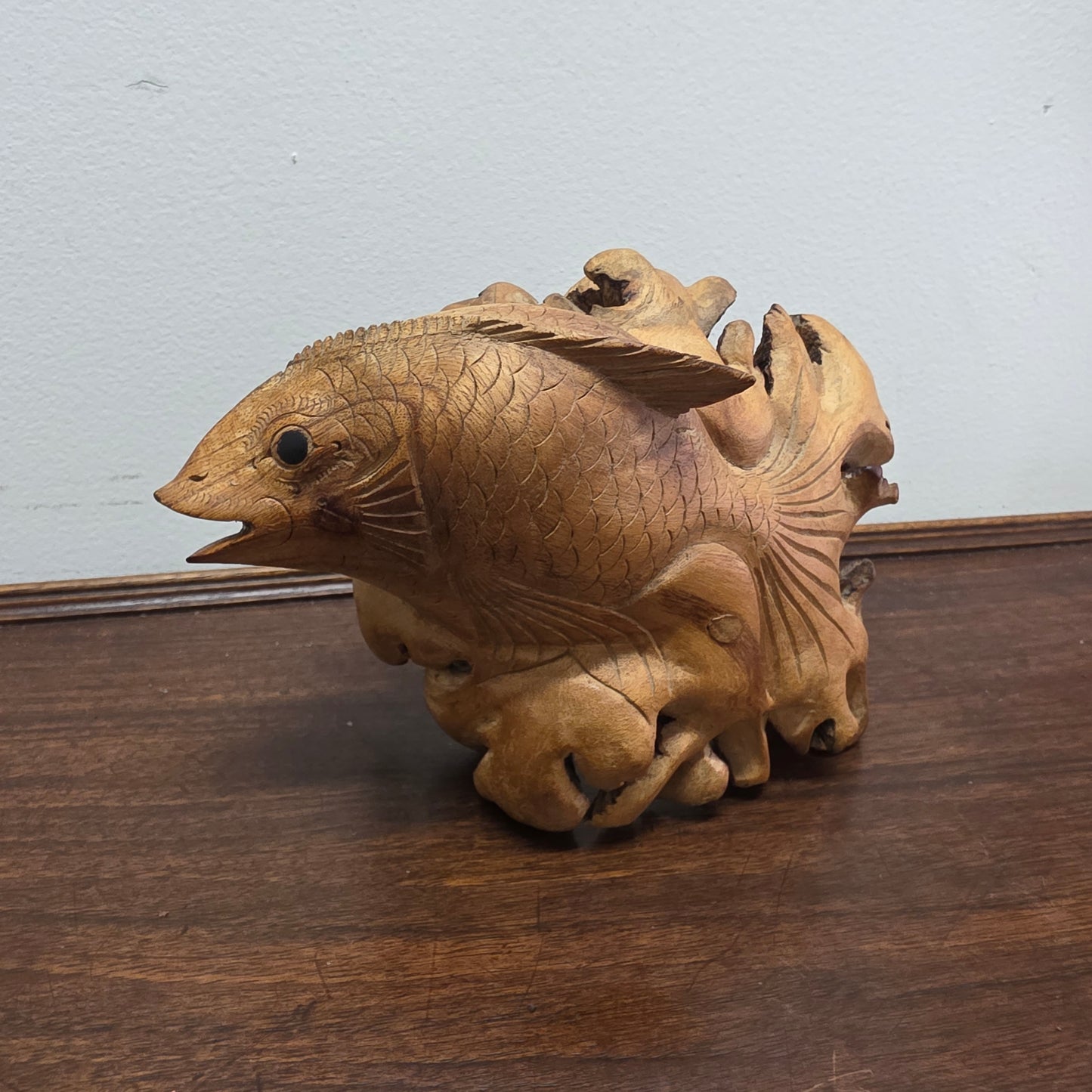 Vintage Hand Carved Wooden Fish