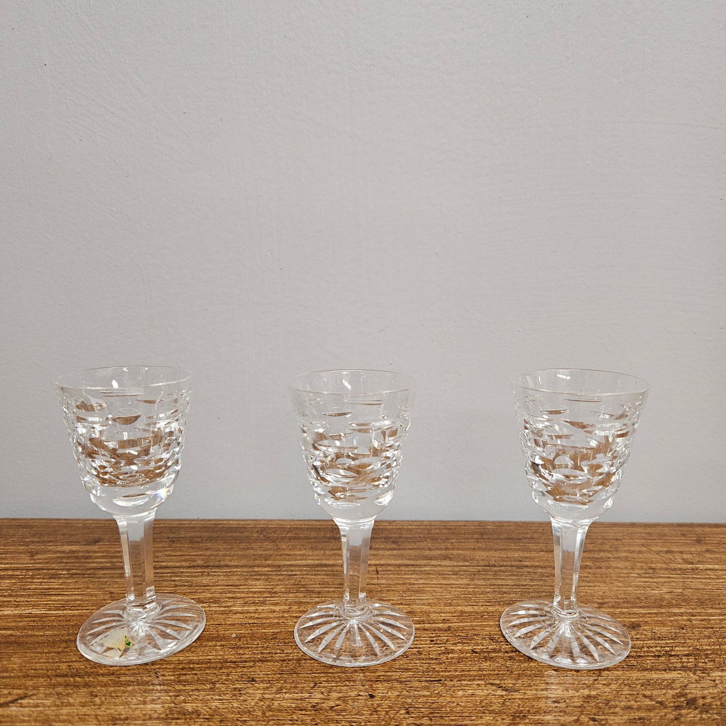 Set Of 6 Stemmed Crystal Port Glasses