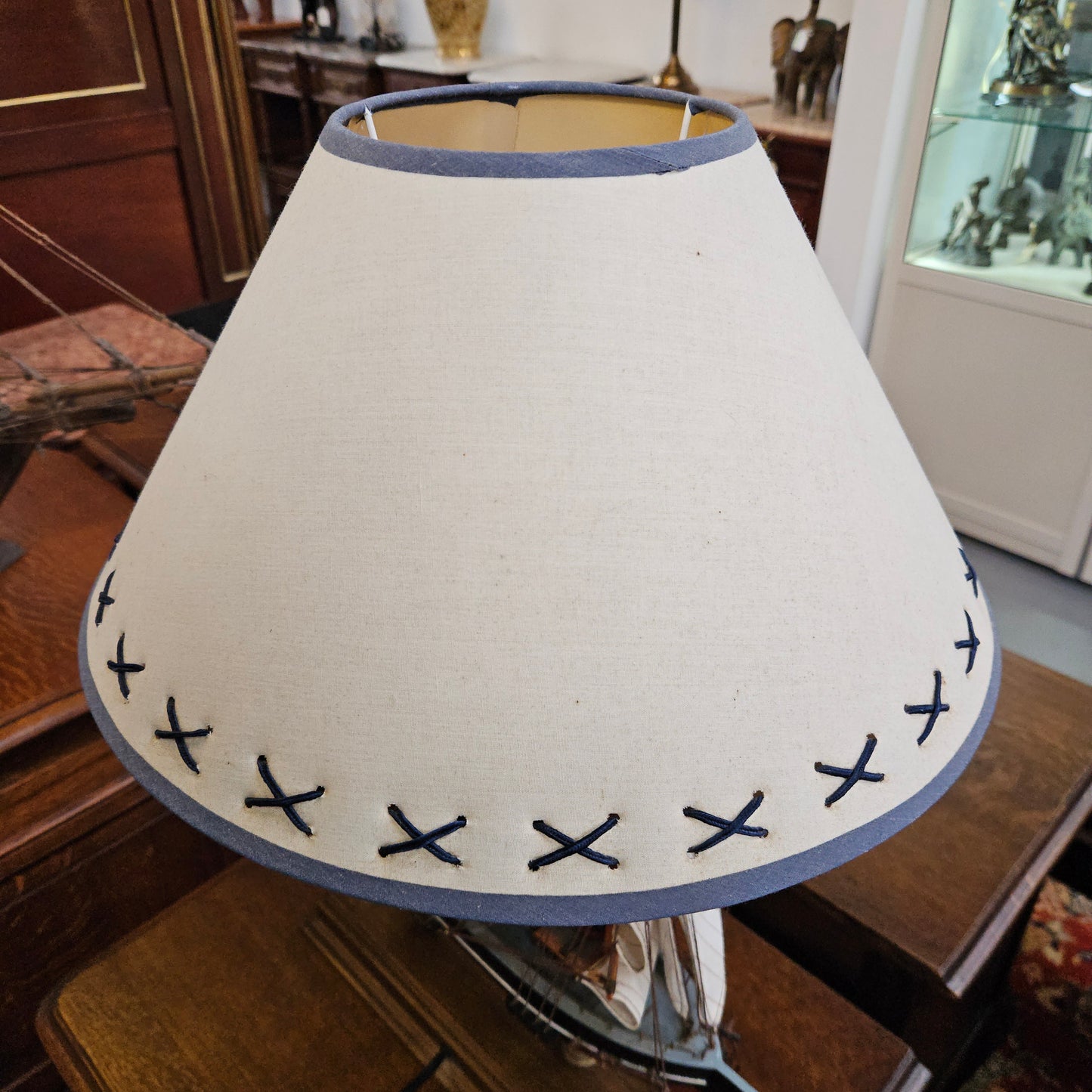 Nautical Sail Ship Table Lamp on Wooden Base