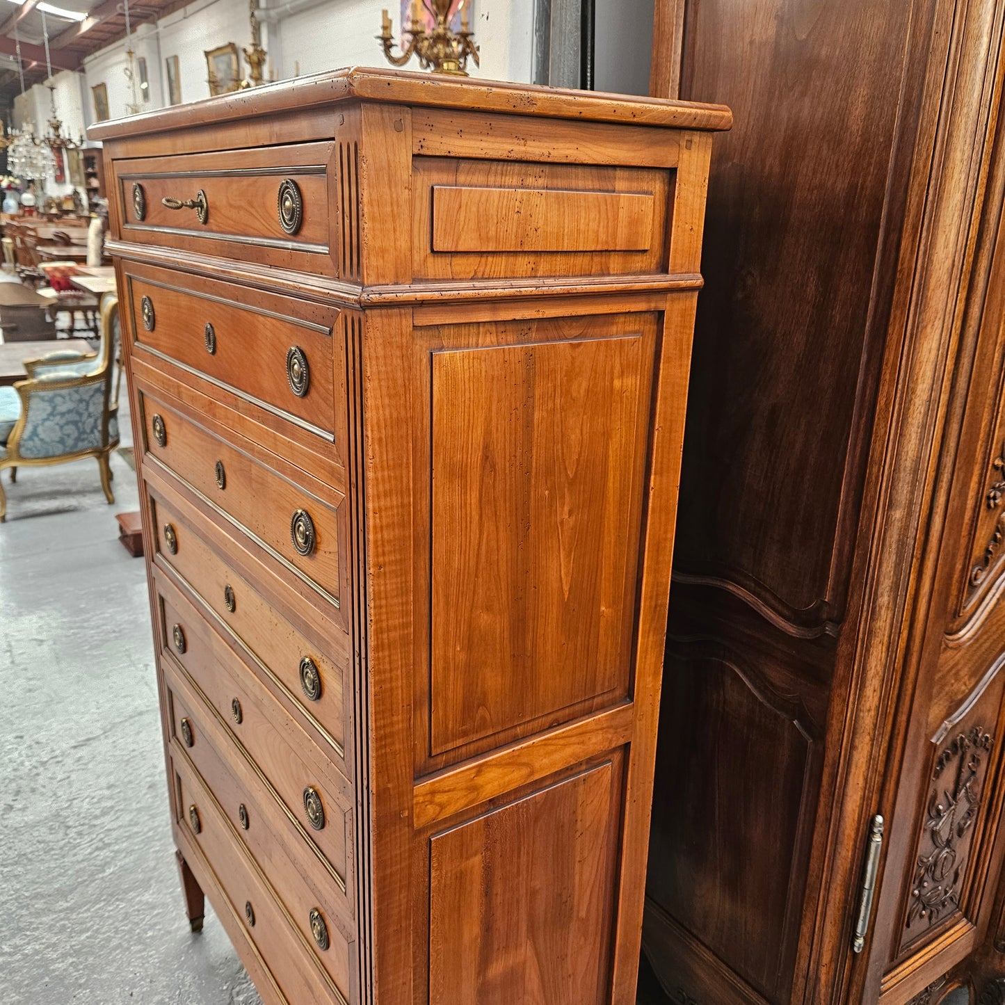 French Fruitwood Chest of Seven Drawers