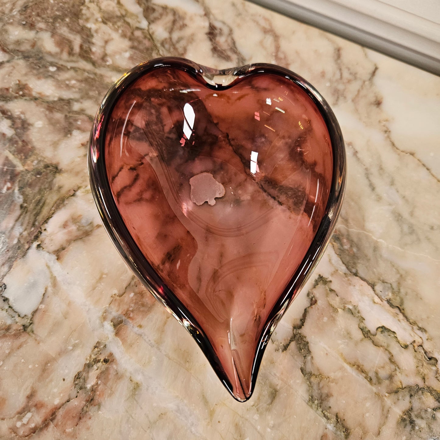 Leaf Shaped Hand Blown Glass Bowl