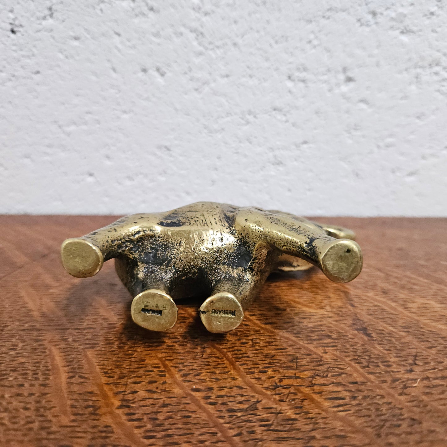 Singed Vintage Heavy Bronze Elephant Figure