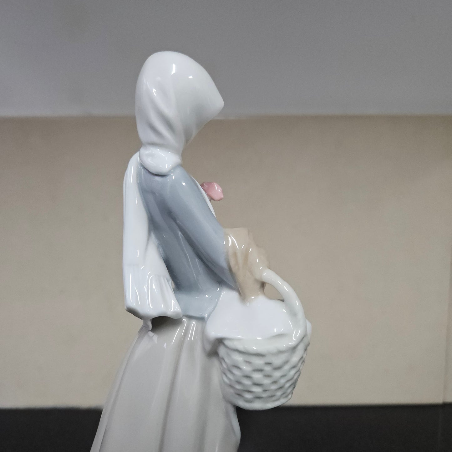 Lladro Girl With Rooster Figurine