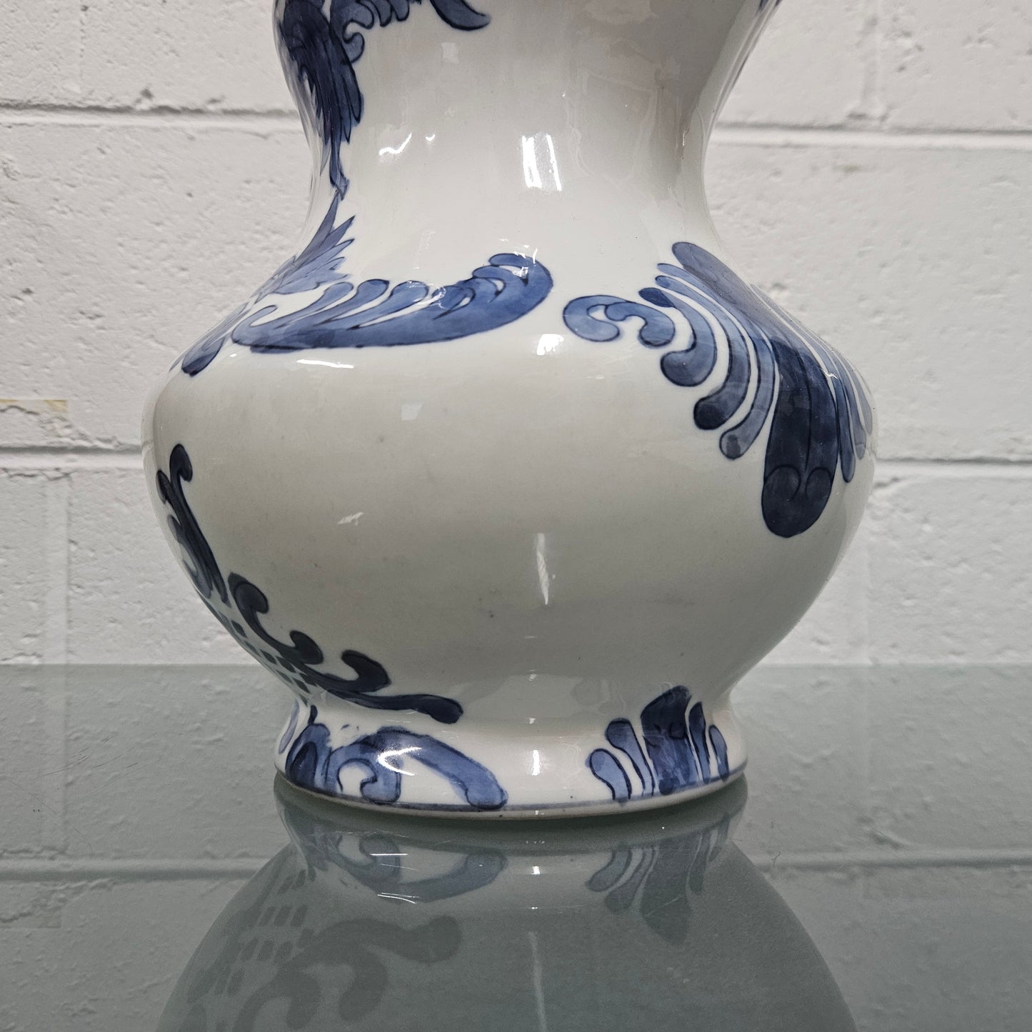 Vintage Staffordshire English Ironstone Jug Hand Painted Blue & White