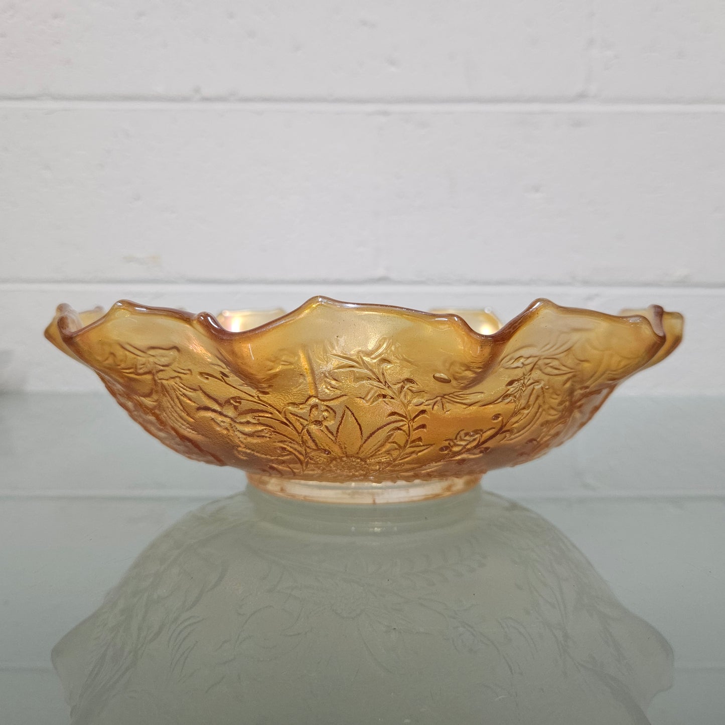 Australian Kookaburra Master Carnival Glass Bowl