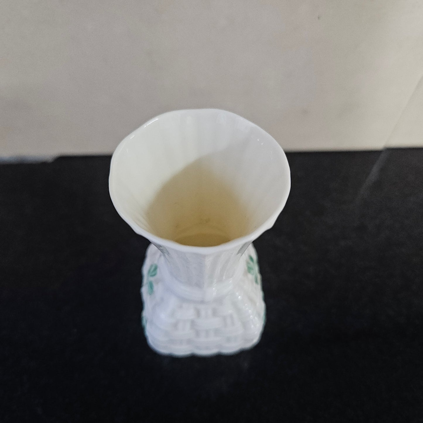 Small Belleek Ireland Shamrock Vase