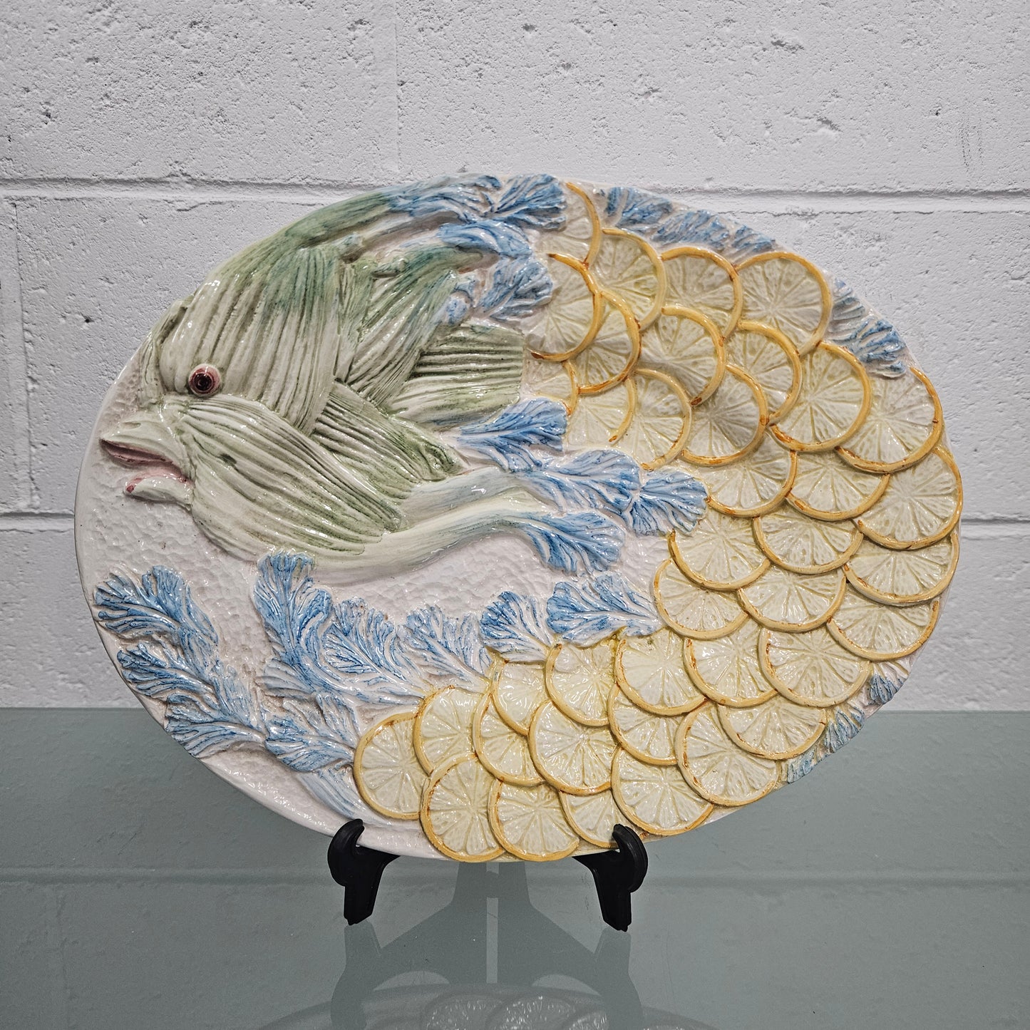 Vintage Italian Majolica Fish Plate