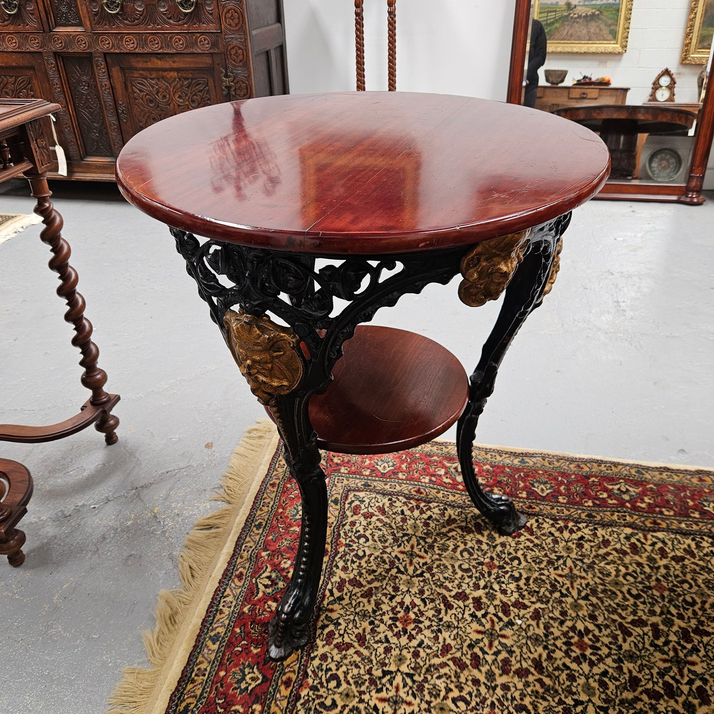 Antique Cast Iron Pub Table