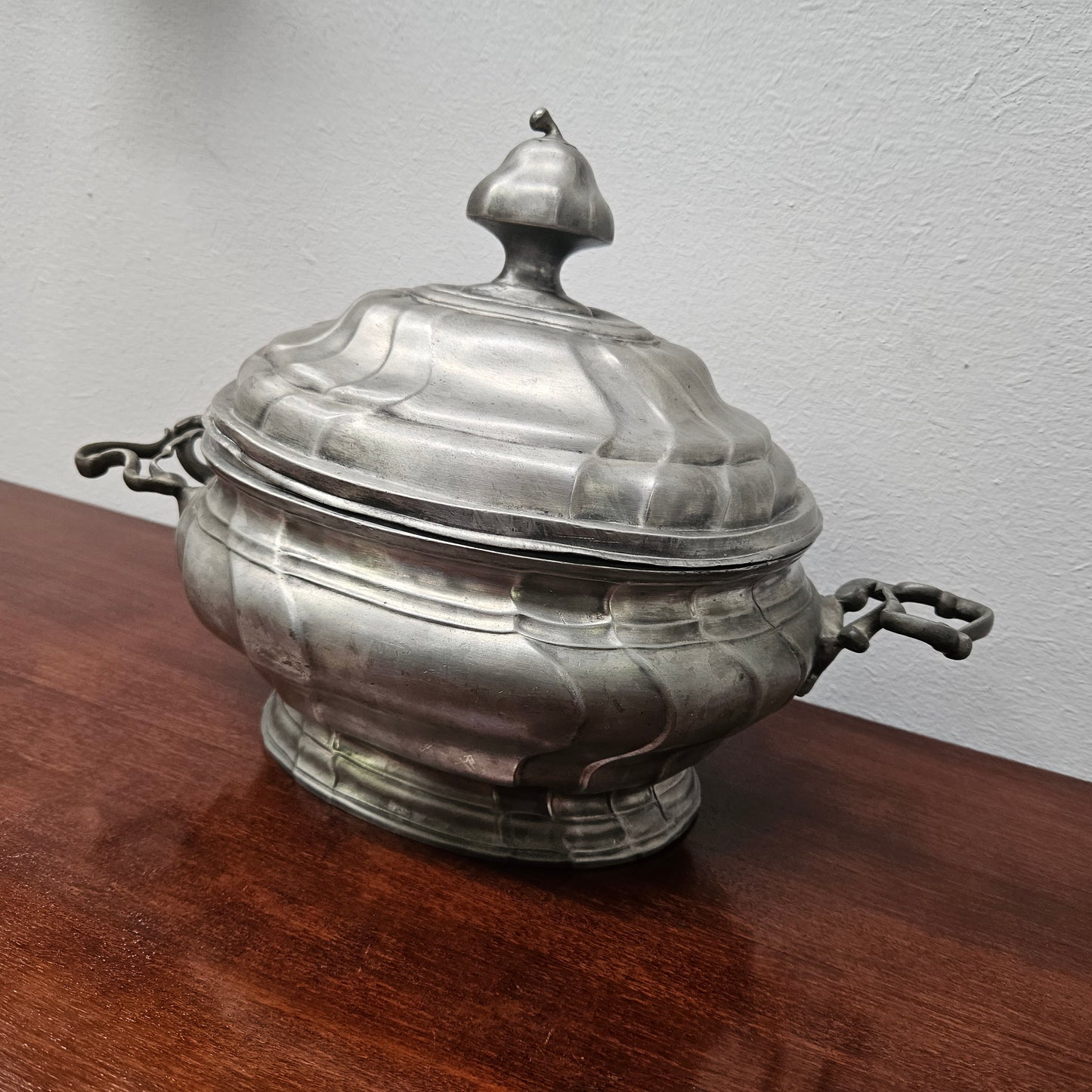 Antique German Pewter Tureen Marked