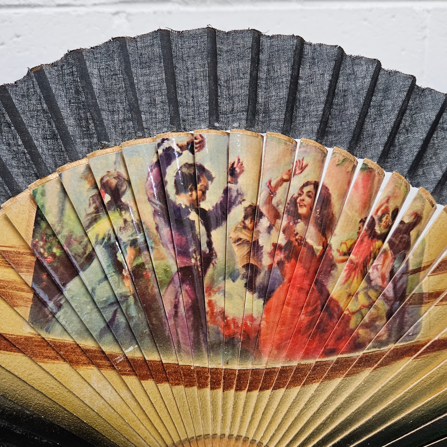 Vintage Fan Showing Spanish Dancers