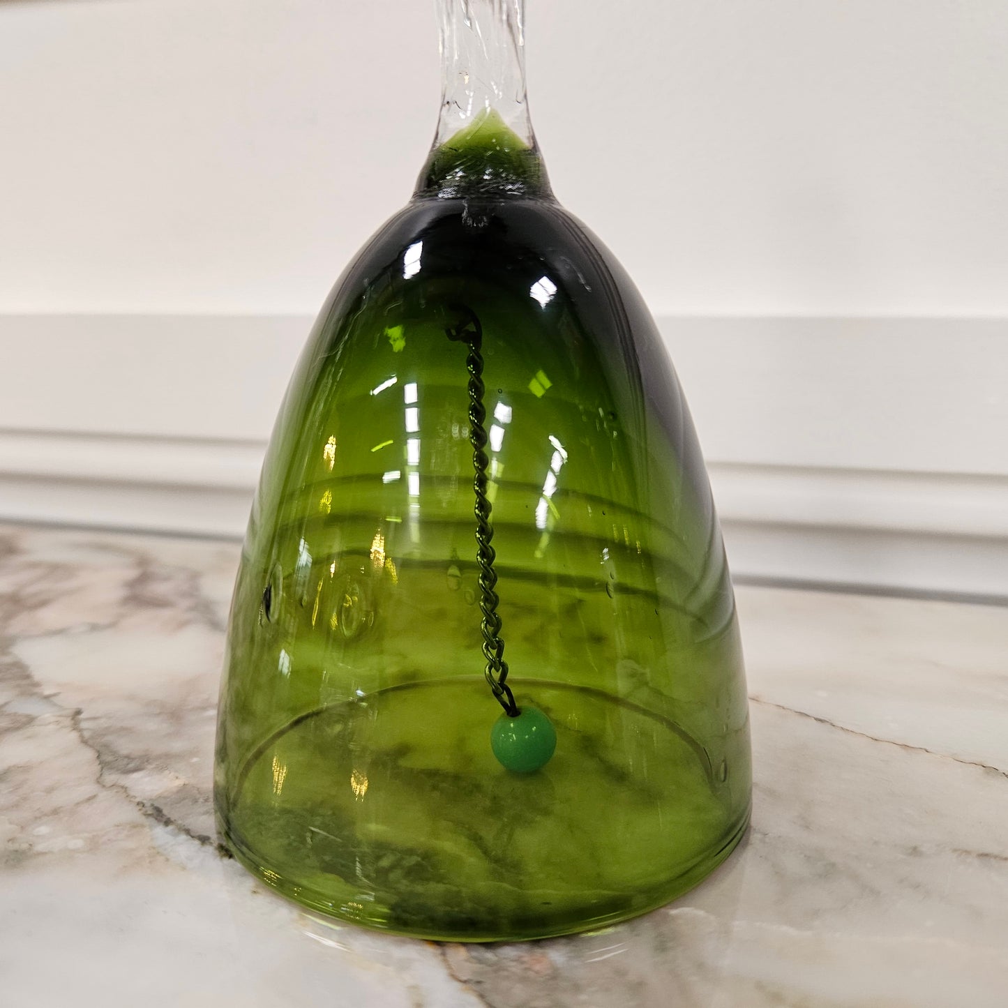 Crystal Green Glass Bell