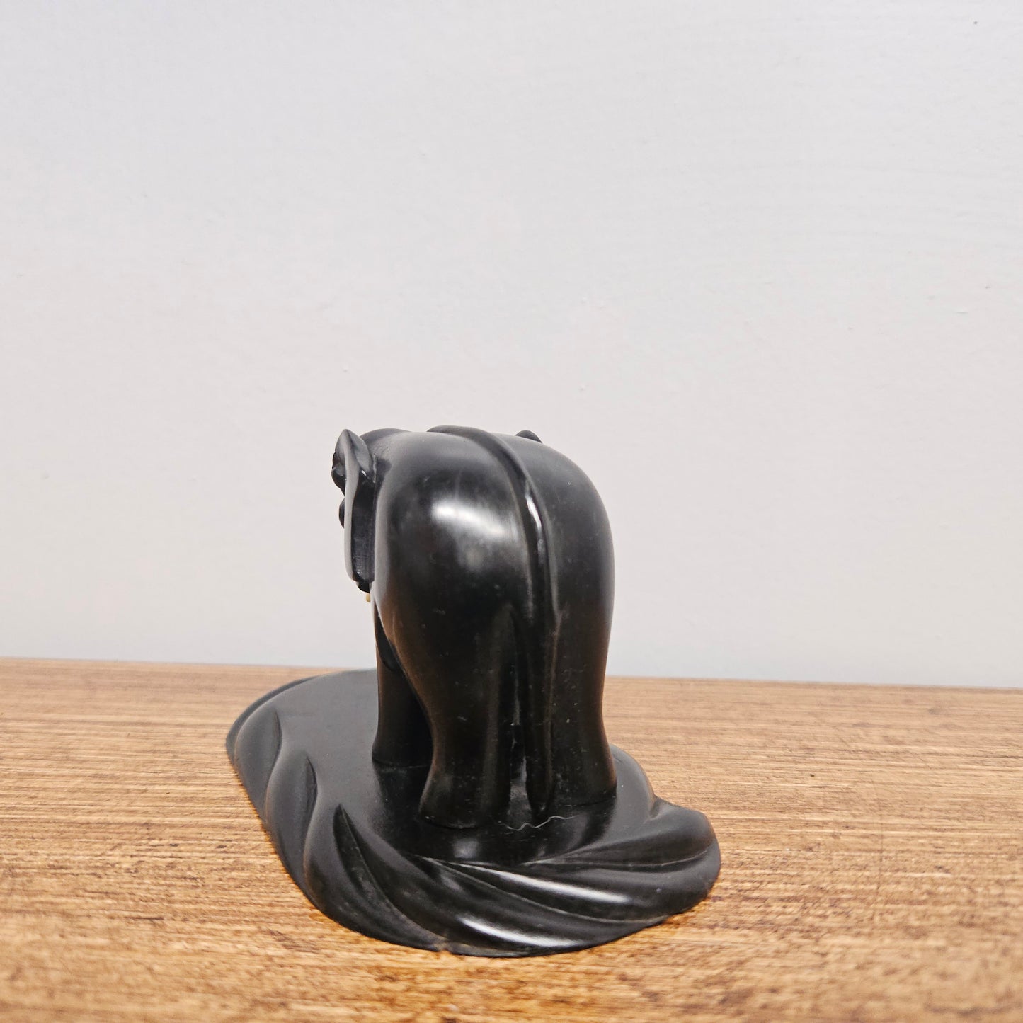 Vintage Carved Ebony Wood Elephant