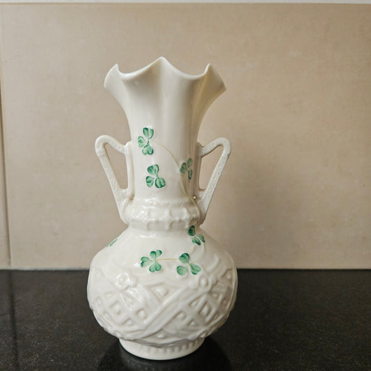 Charming Belleek Double Handled Vase