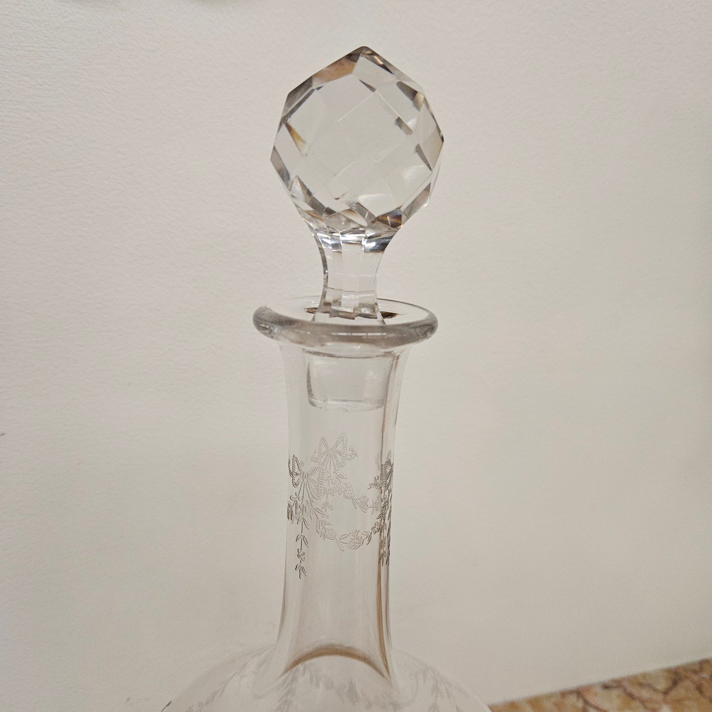 Large Crystal Glass Victorian Decanter