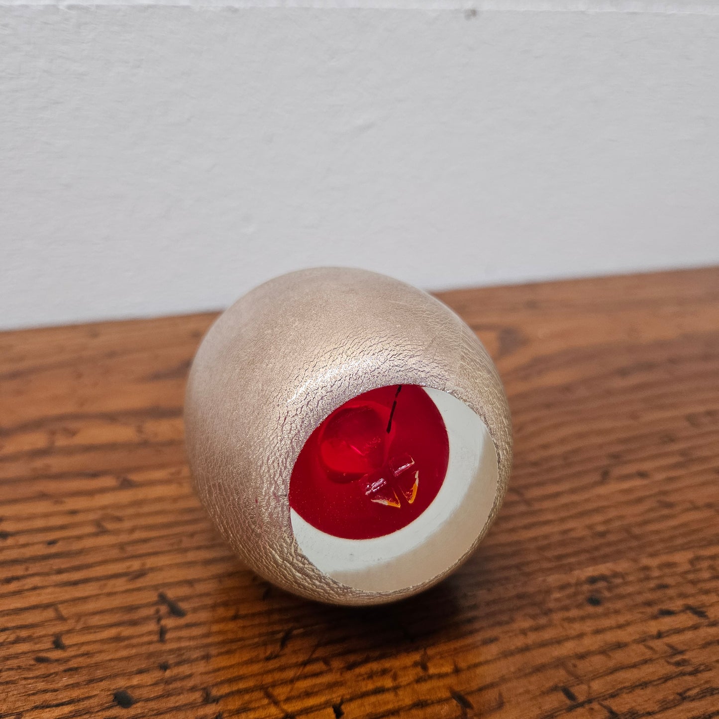 Art Glass Red & Gold Paperweight