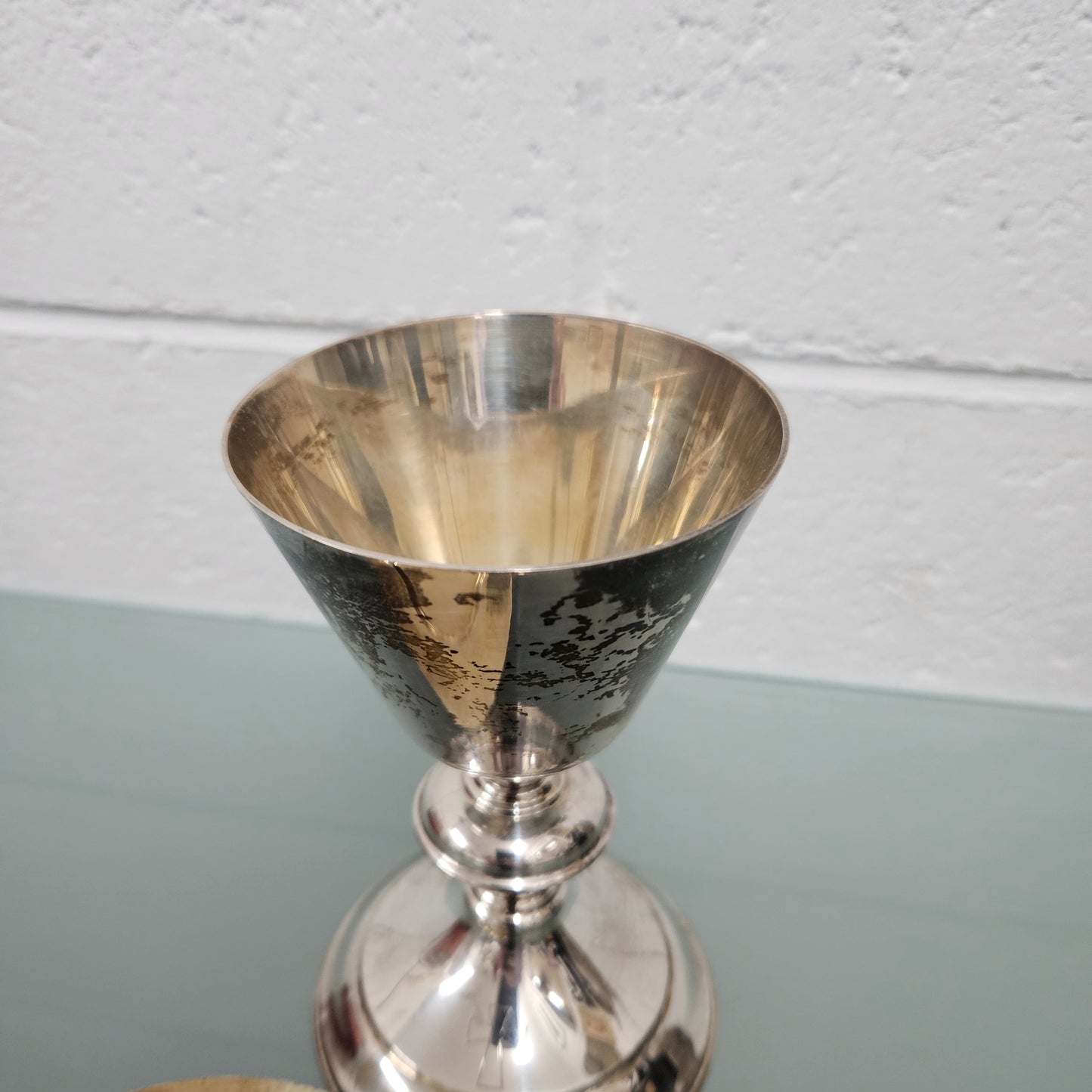 Antique Sterling Silver Chalice & Cover Tray