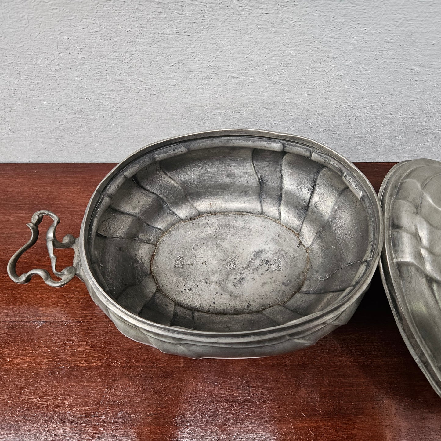 Antique German Pewter Tureen Marked
