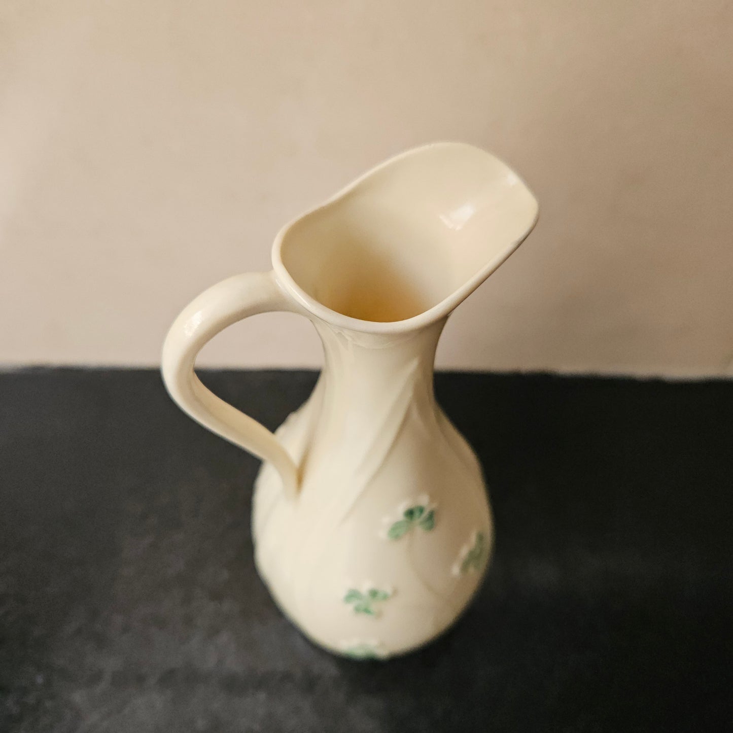 Large Belleek Shamrock Pitcher