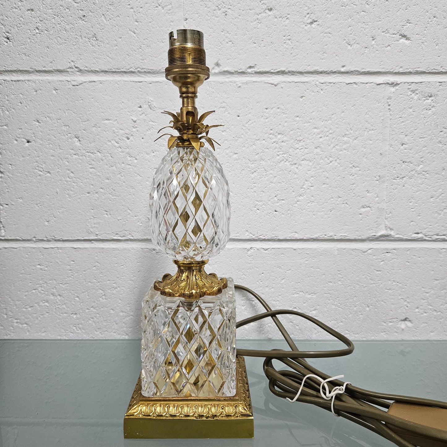 French Ormolu and Crystal Lamp