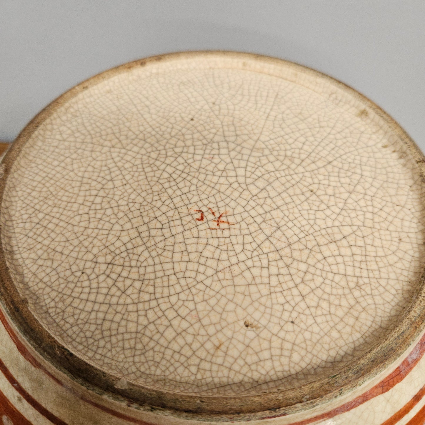 Antique Satsuma hand painted jardinière pot. It is signed and has some crazing. In good condition.