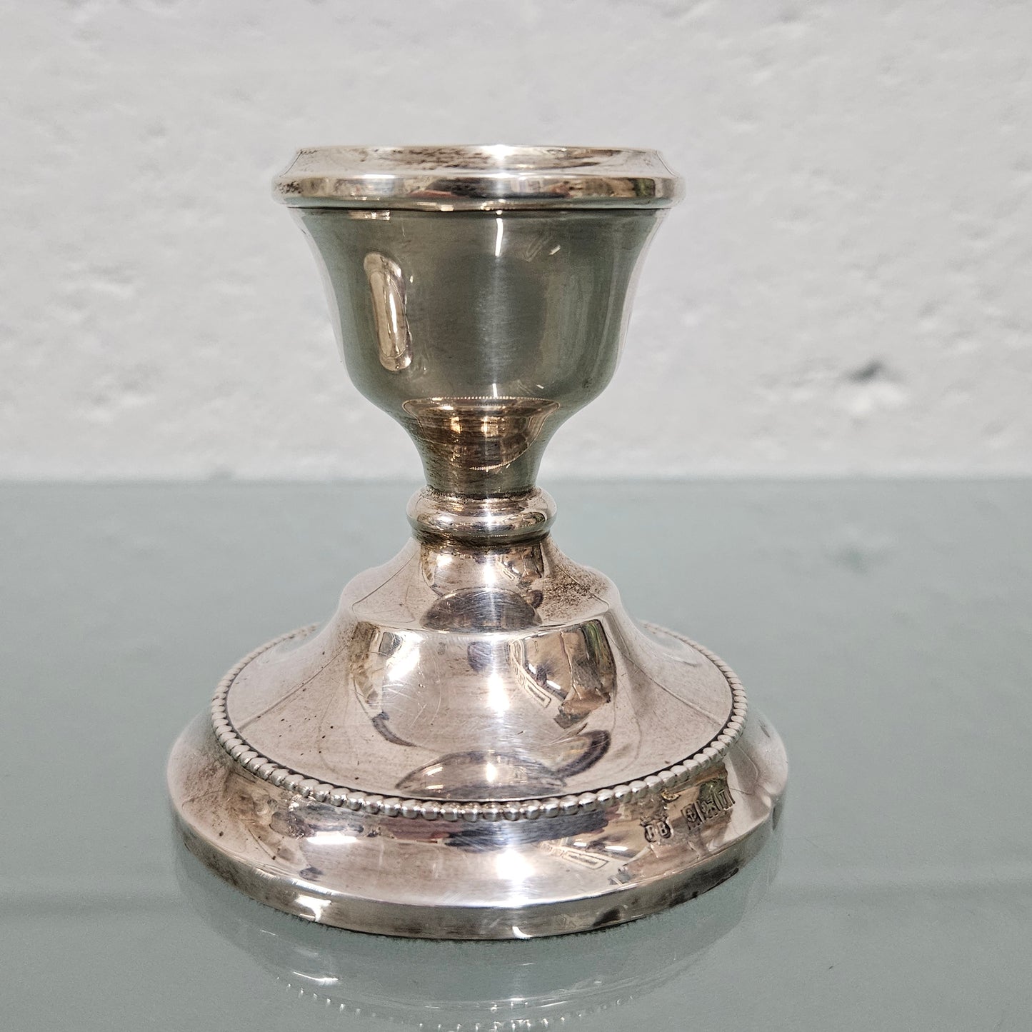 Pair of Birmingham Sterling Silver Candle Holders
