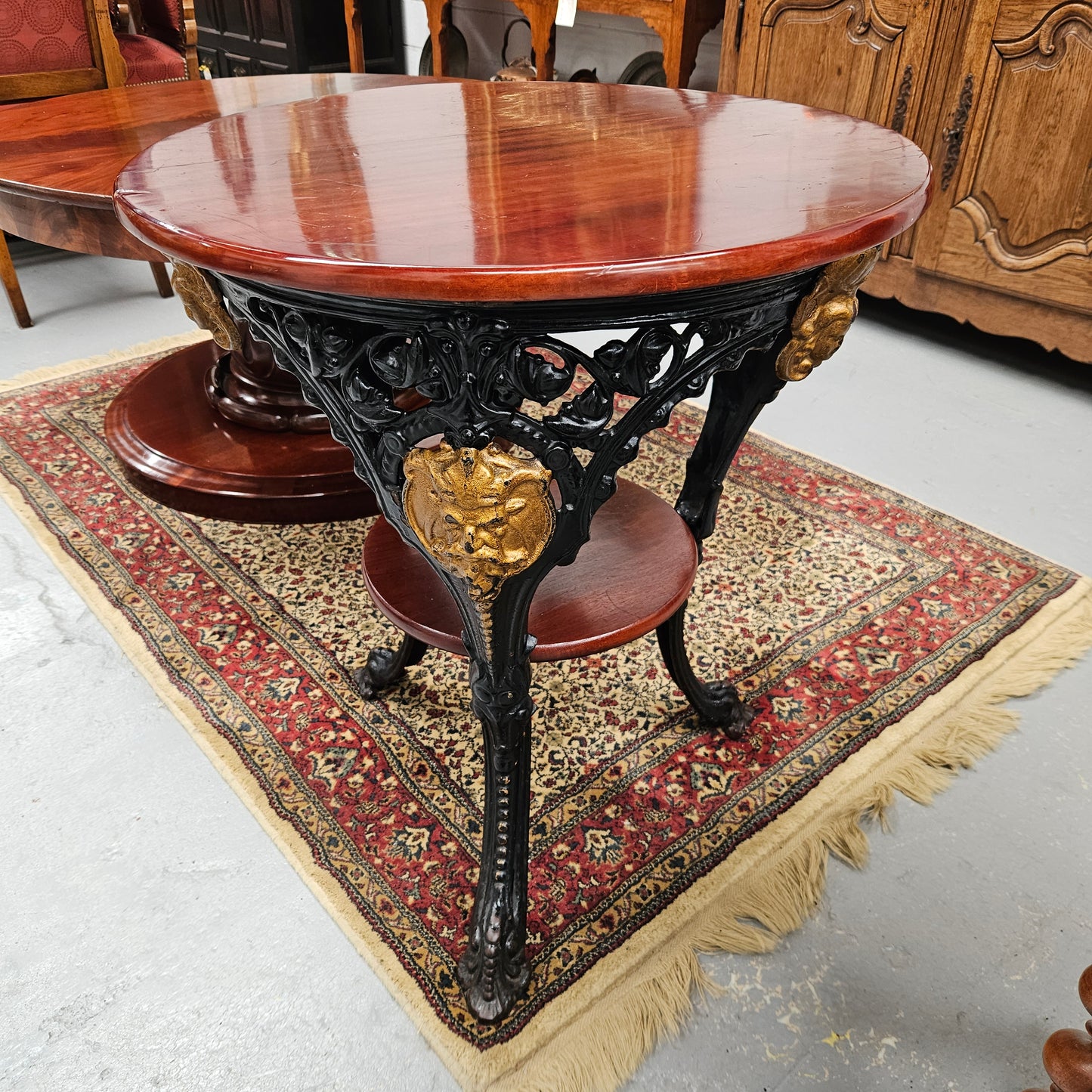 Antique Cast Iron Pub Table
