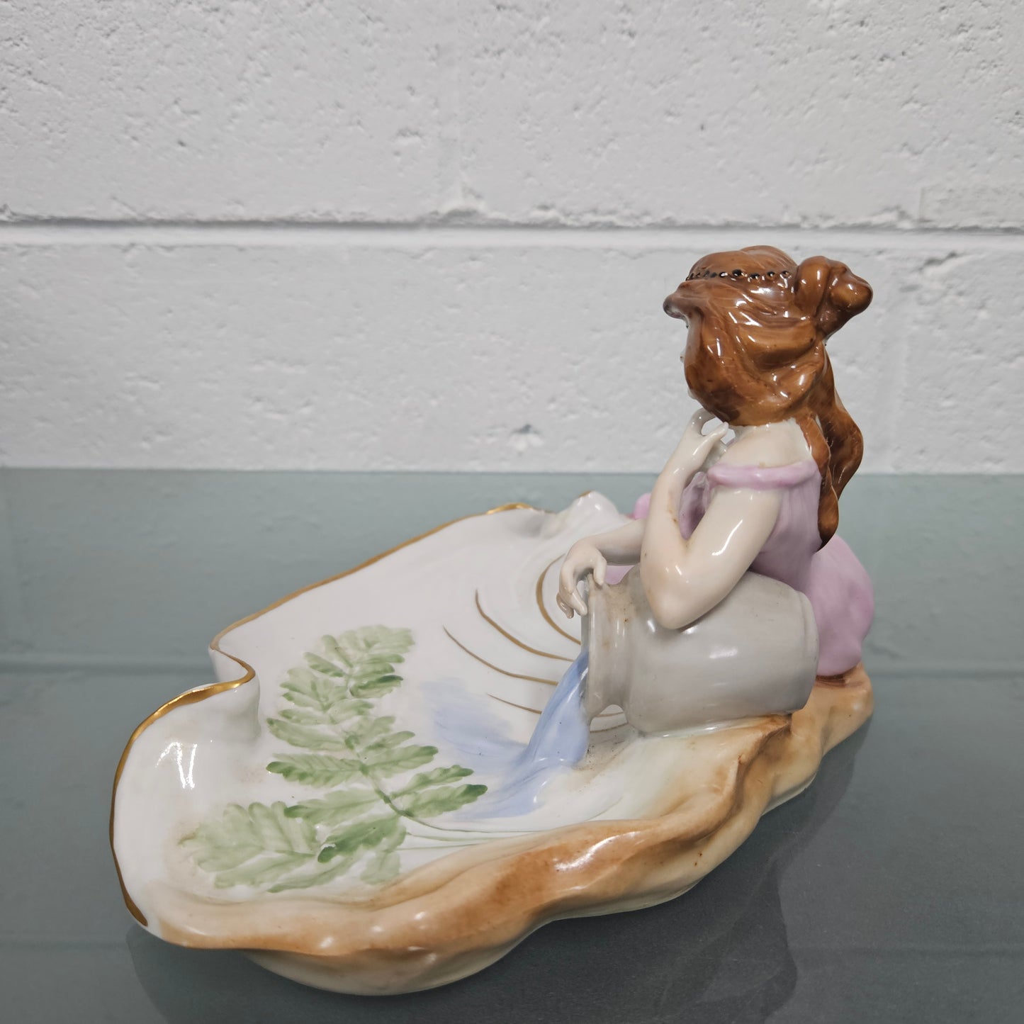 Hand Painted PMP Dresden Art Nouveau Maiden & Water Ewer