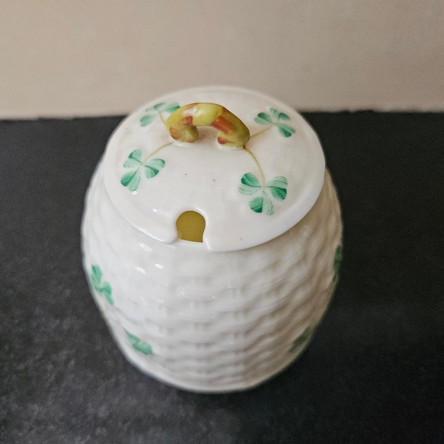 Belleek China Honey Pot
