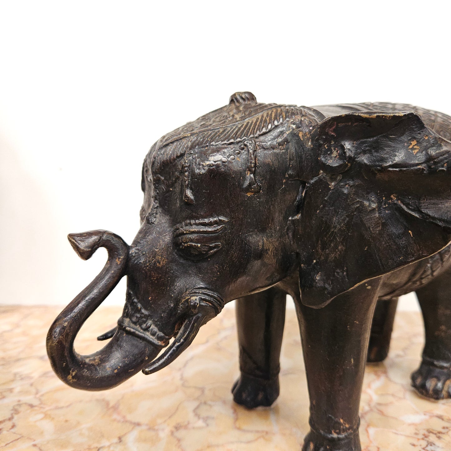 Vintage Bronze Elephant Statue