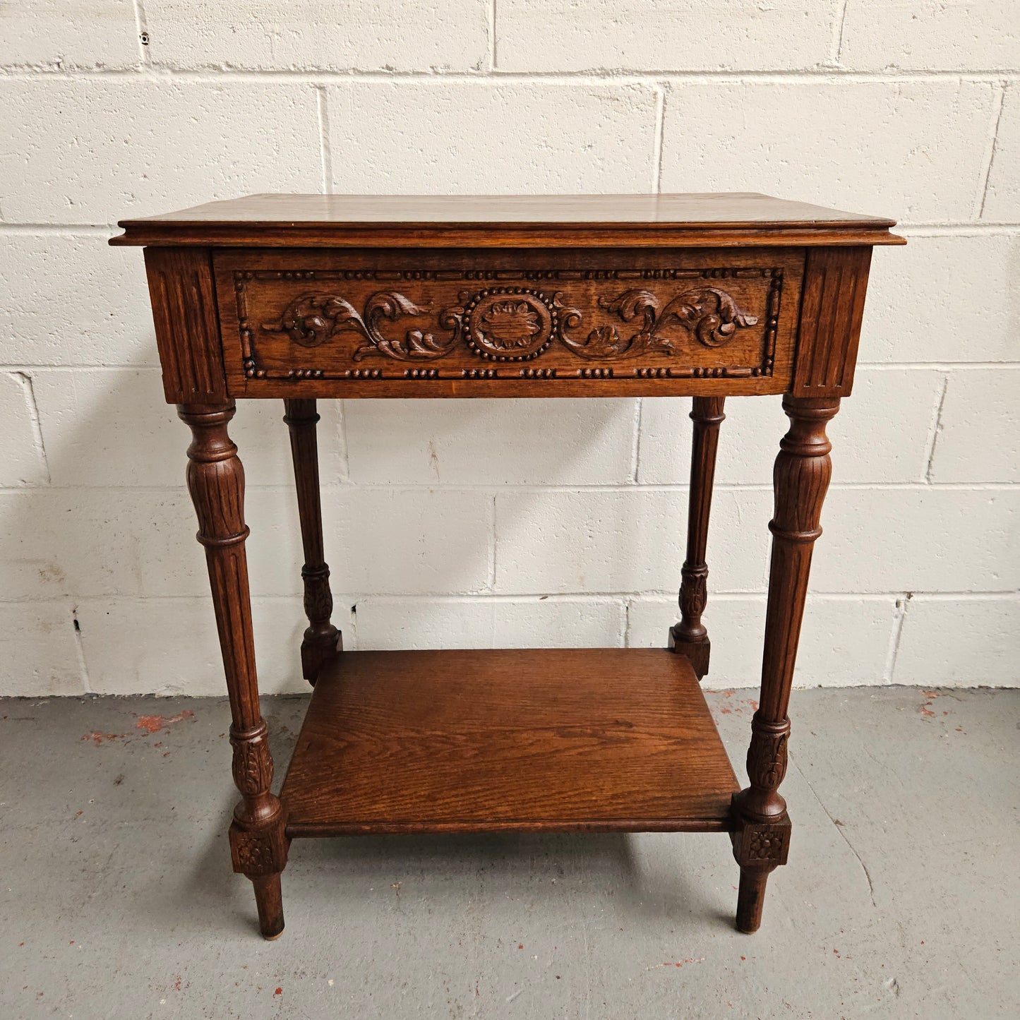 French Oak One Drawer Side Table