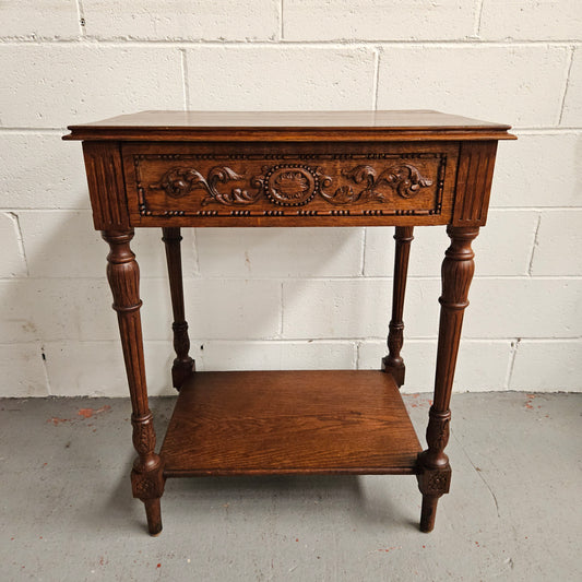 French Oak One Drawer Side Table