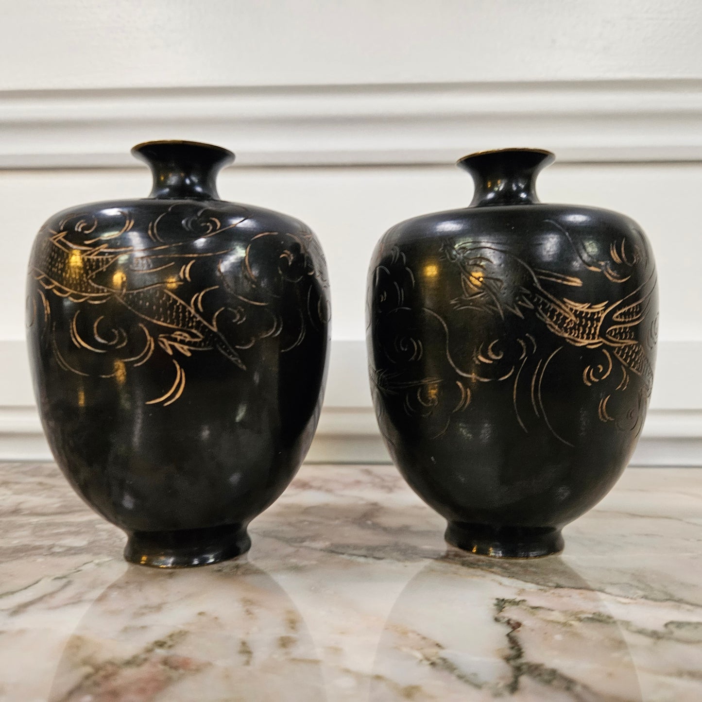 Pair of Antique Japanese Vases