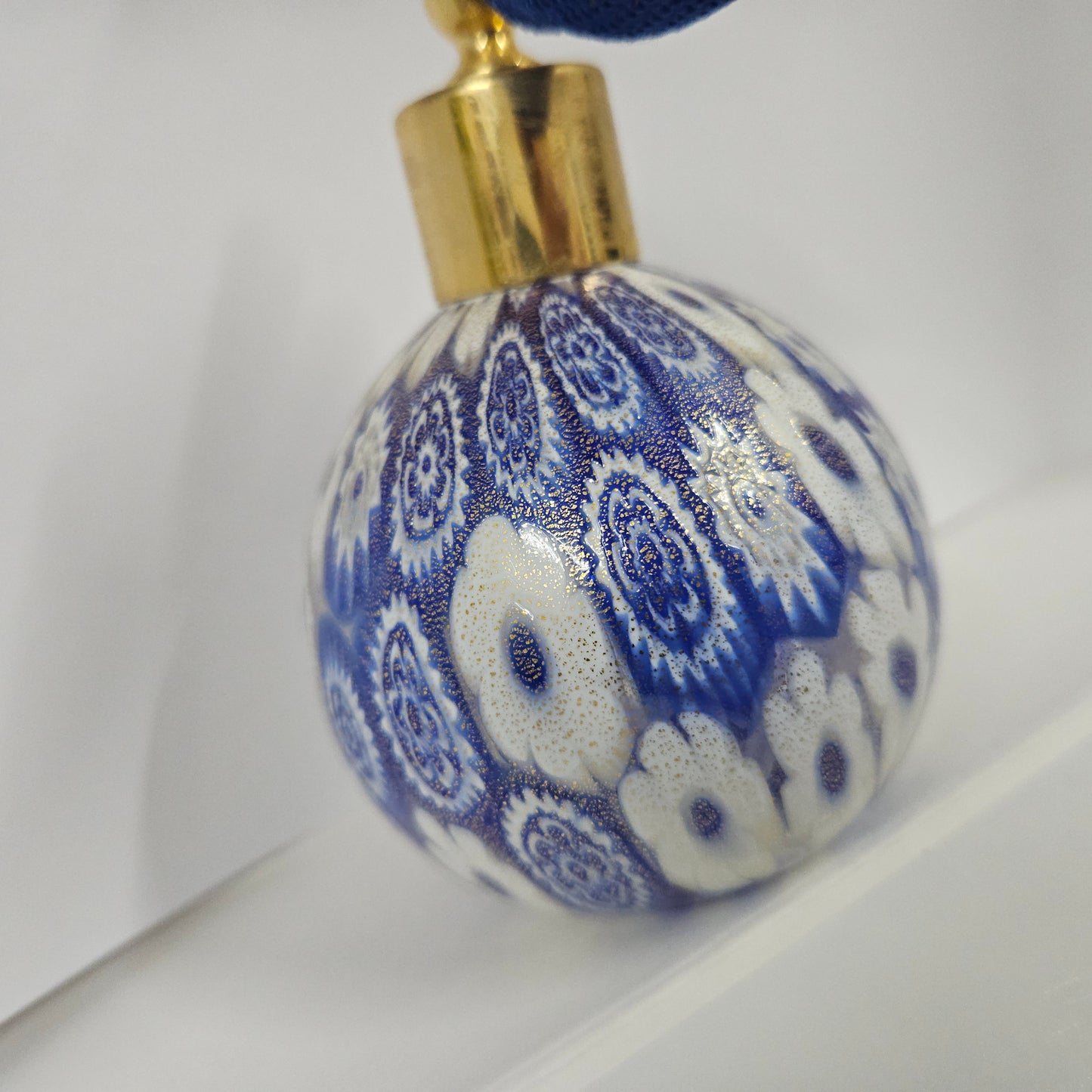 Blue/Gold Murano Millefiori Perfume Atomizer