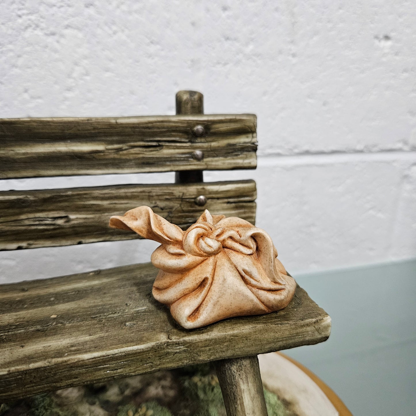 Vintage Capodimonte Tramp Sitting on Park Bench