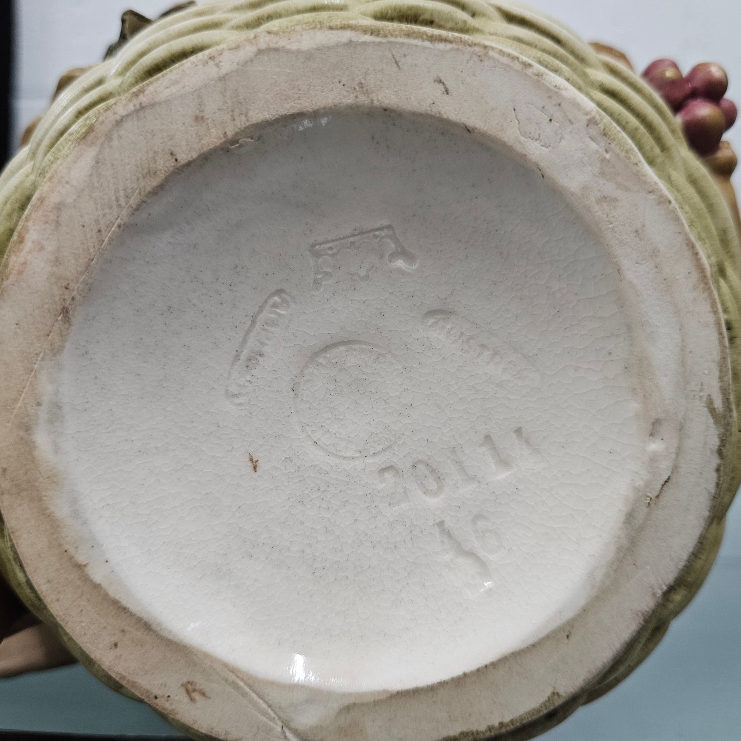 Antique Amphora Bowl with Girl & Cat & Doll