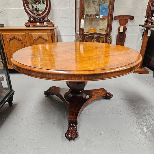 Antique Late Regency Rosewood Circular Dining Table