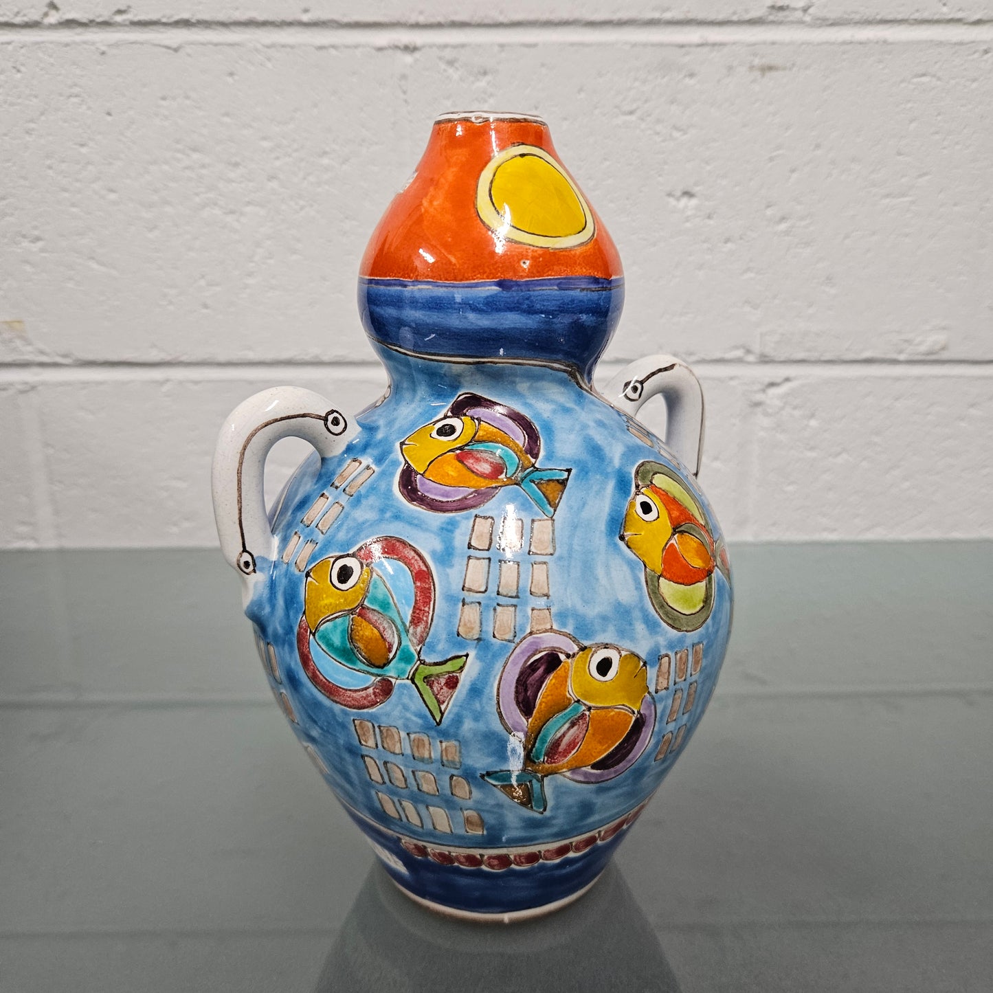 Giovanni Desimone Italian Hand Painted Mid Century Modern Vase
