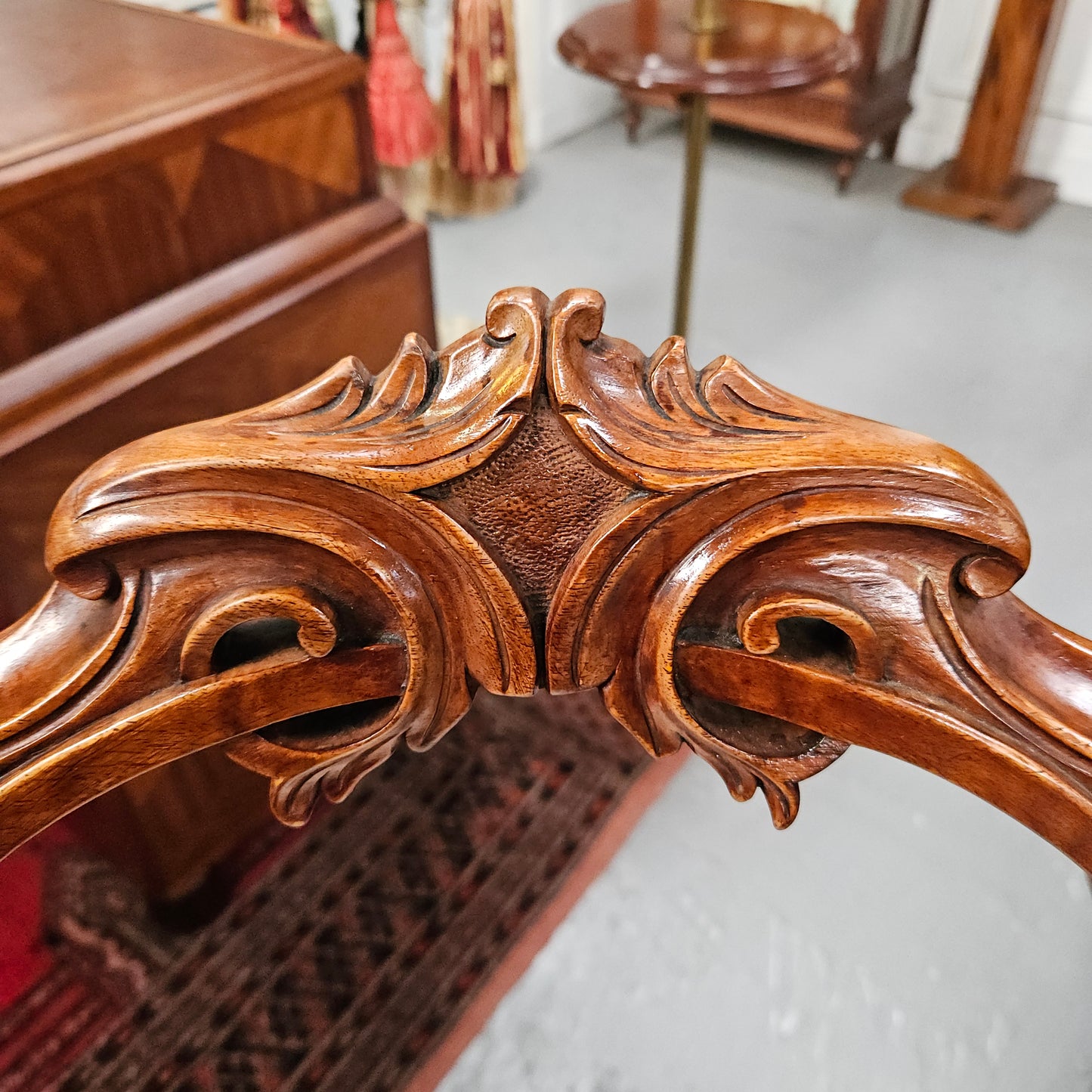 Victorian Walnut Carved Back Side Chair
