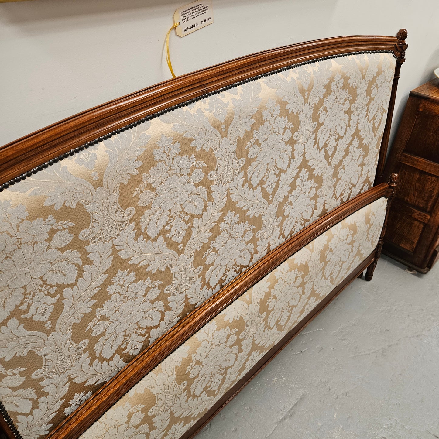 19th Century Louis XVI Style Walnut King Size Bed
