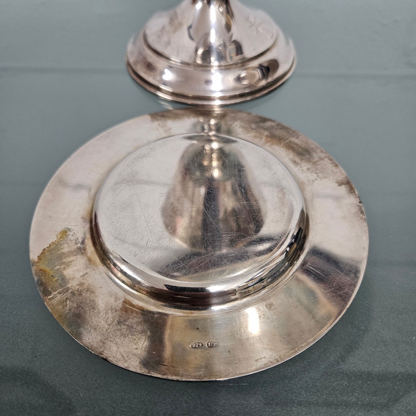 Antique Sterling Silver Chalice & Cover Tray