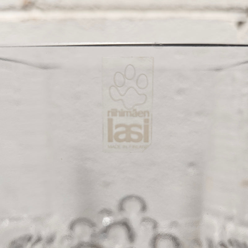 Riihimaen " Lasi Stella Polaris" glass vase made in Finland with its original sticker. In good original condition with no chips or cracks.