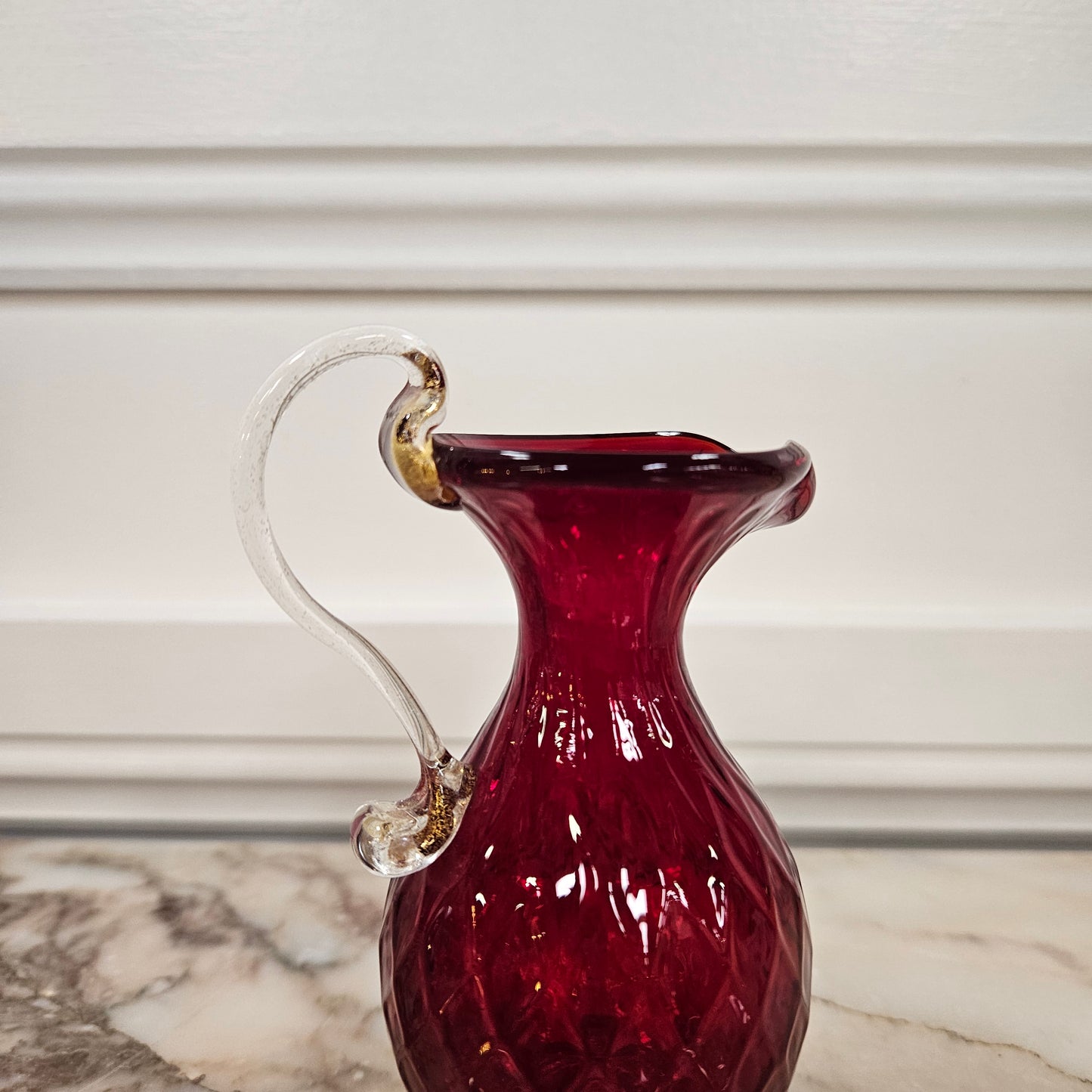 Vintage Venetian Ruby Glass Jug/Vase