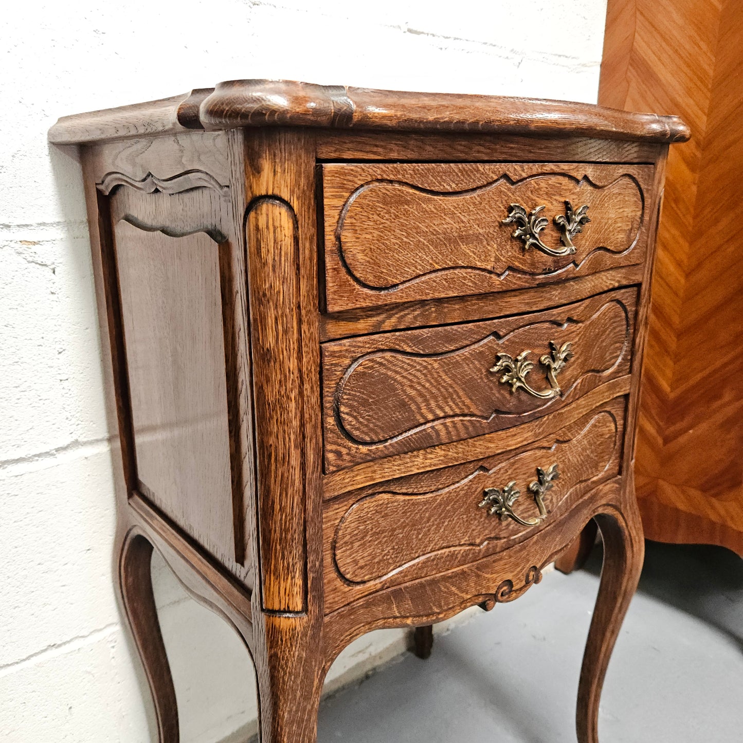 Louis XV Style French Oak Single Bedside