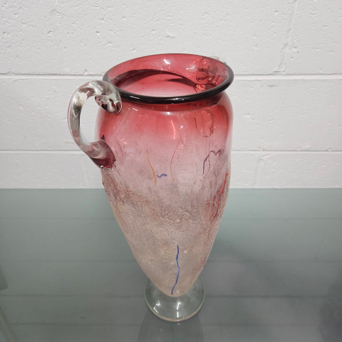 Mid Century Modern Art Glass Vase Signed On Base